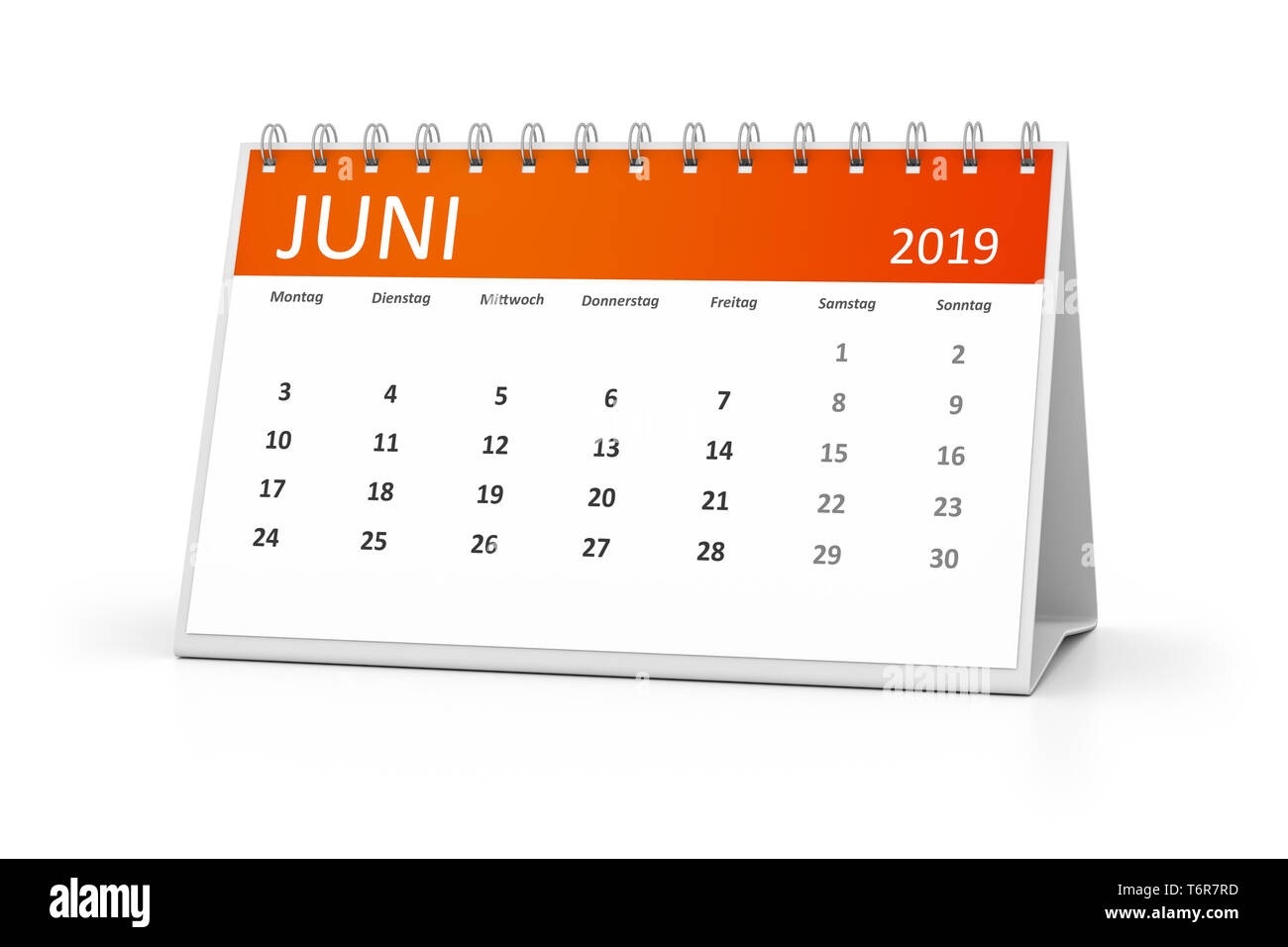 Tabella Calendario 2019 giugno in lingua tedesca Foto Stock