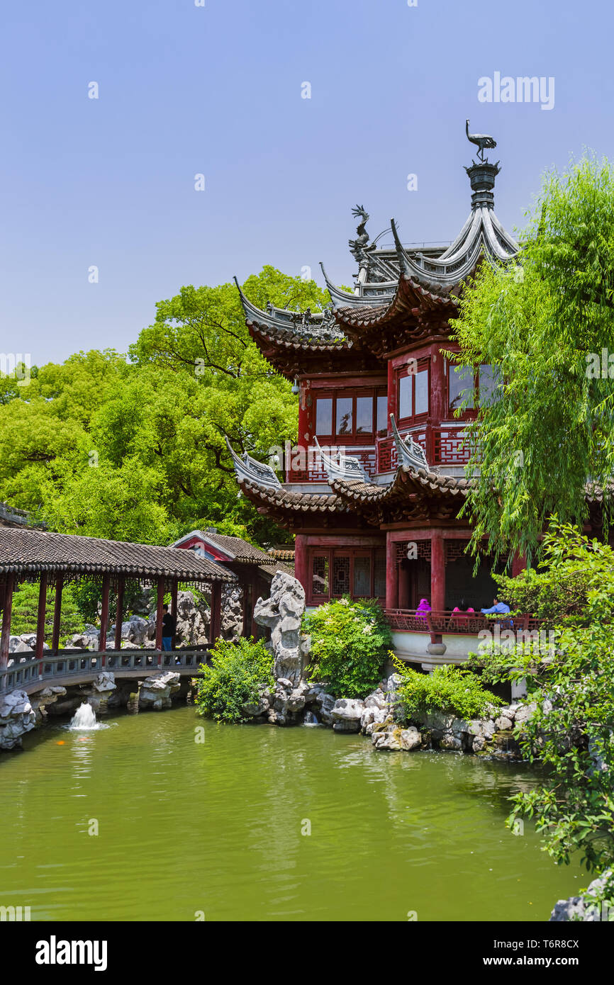 Il Giardino di Yuyuan (giardino di felicità) nel centro di Shanghai in Cina Foto Stock