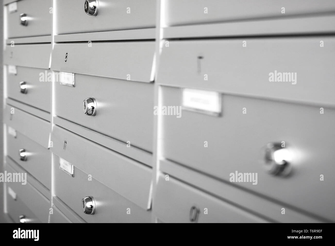 Alluminio le caselle di posta Foto Stock