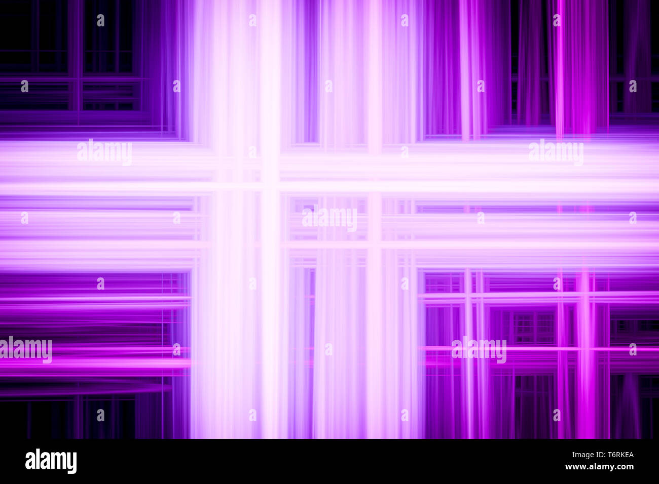 Abstract sfondo con orizzontale e verticale di interruzioni di rosa e viola strisce, le linee di flusso. Effetto di Glitch sfondo per poster, coperchio, conce Foto Stock