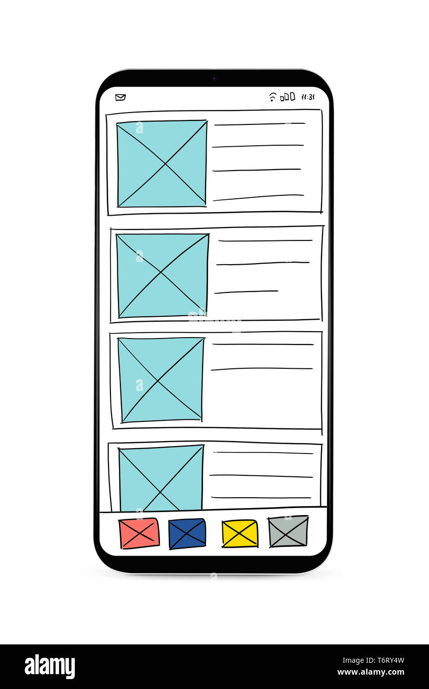 Lo sviluppo mobile app UI Foto Stock