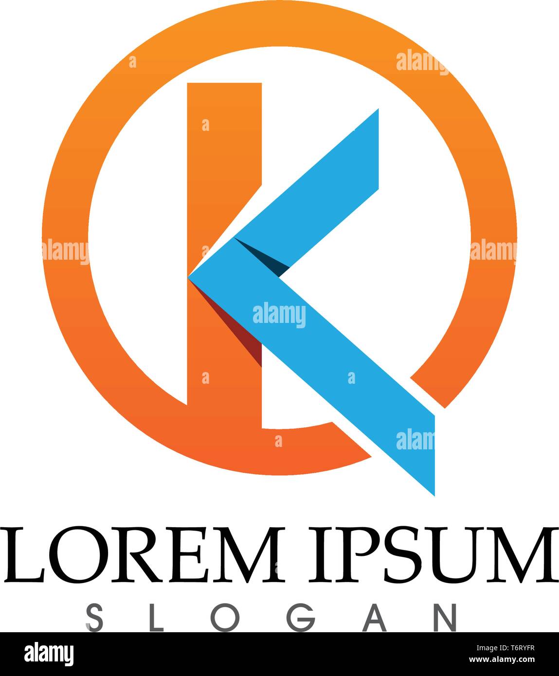 K lettera piegata astratto Logo aziendale Symbol Illustrazione Vettoriale