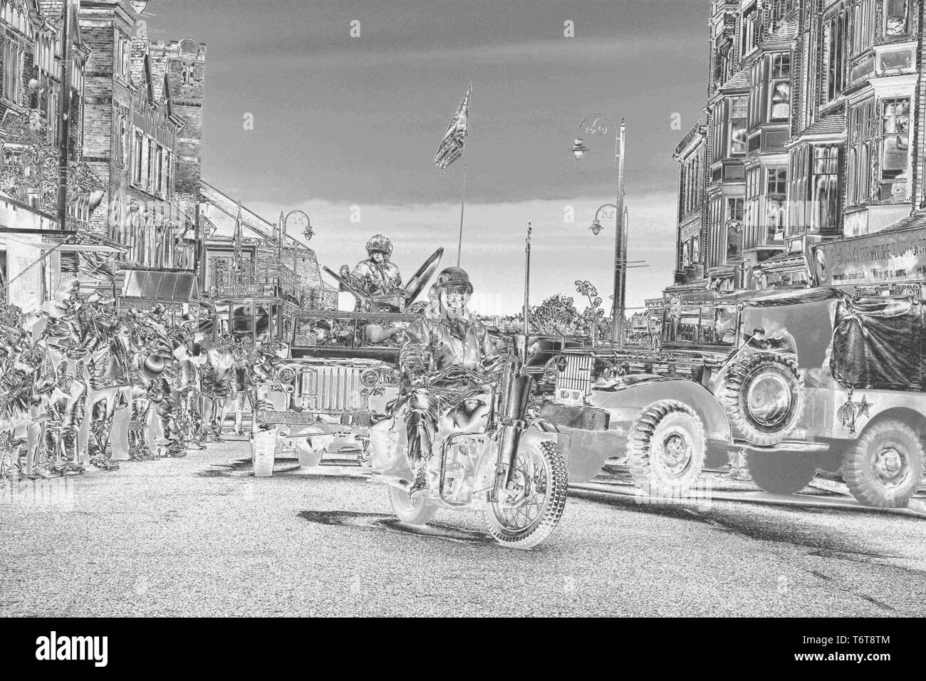 Colwyn Bay Forties Festival, il Galles. Le immagini hanno un effetto cromato Foto Stock