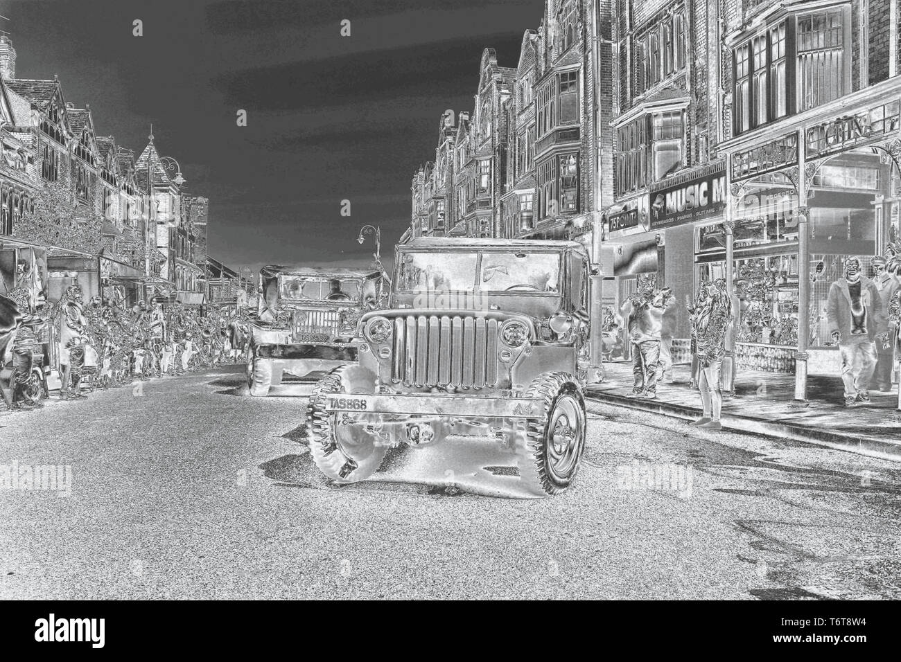 Colwyn Bay Forties Festival, il Galles. Le immagini hanno un effetto cromato Foto Stock