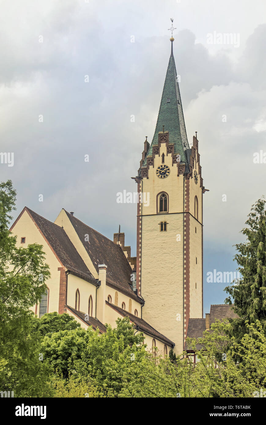 Città vecchia Engen con city chiesa Mariä assunta Foto Stock