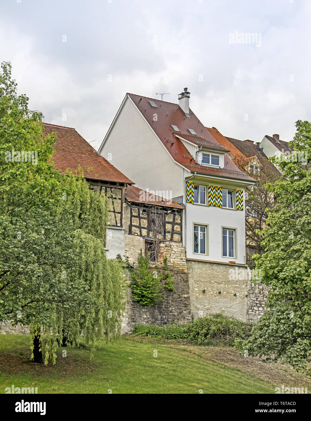 Parete della città, Engen nel Hegau Foto Stock