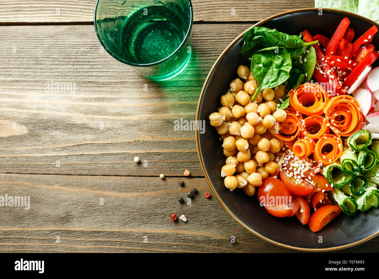 Ciotola di Buddha, sano ed equilibrato il cibo. Foto Stock