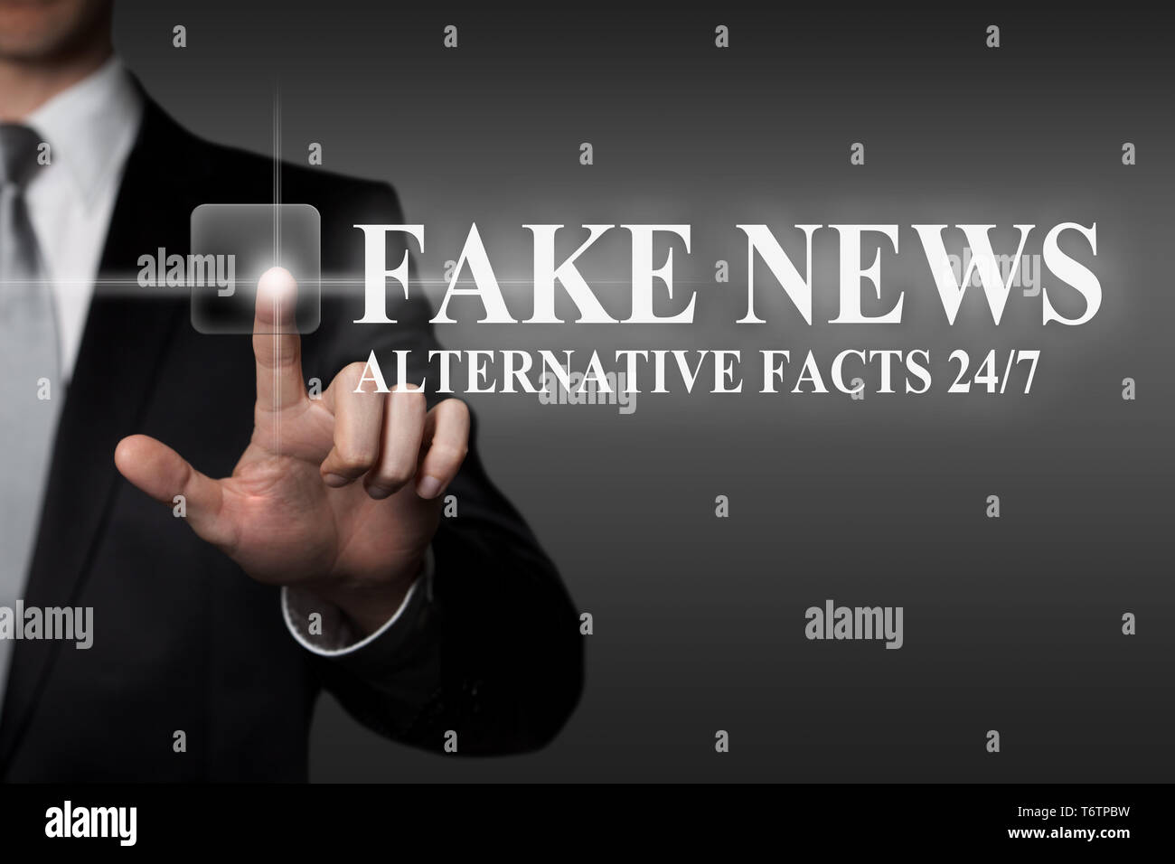 Fake news - alternativa fatti 24/7 Foto Stock