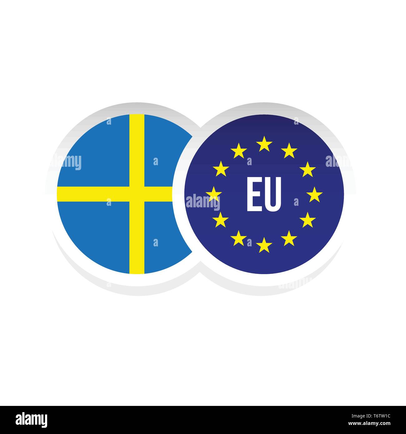La Svezia Unione europea bandiera di badge Illustrazione Vettoriale