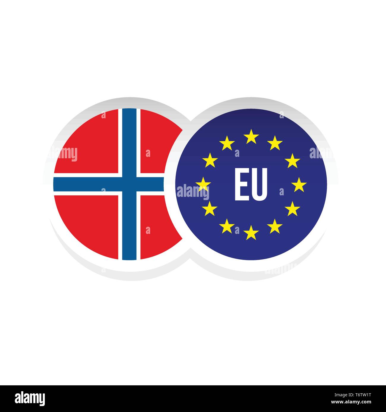 Norvegia Unione europea bandiera di badge Illustrazione Vettoriale