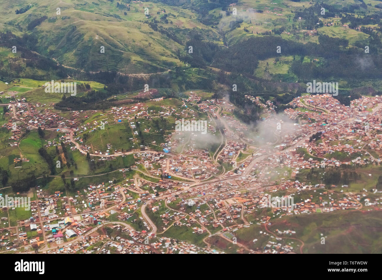 Vista aerea del Cusco, Perù. Foto Stock
