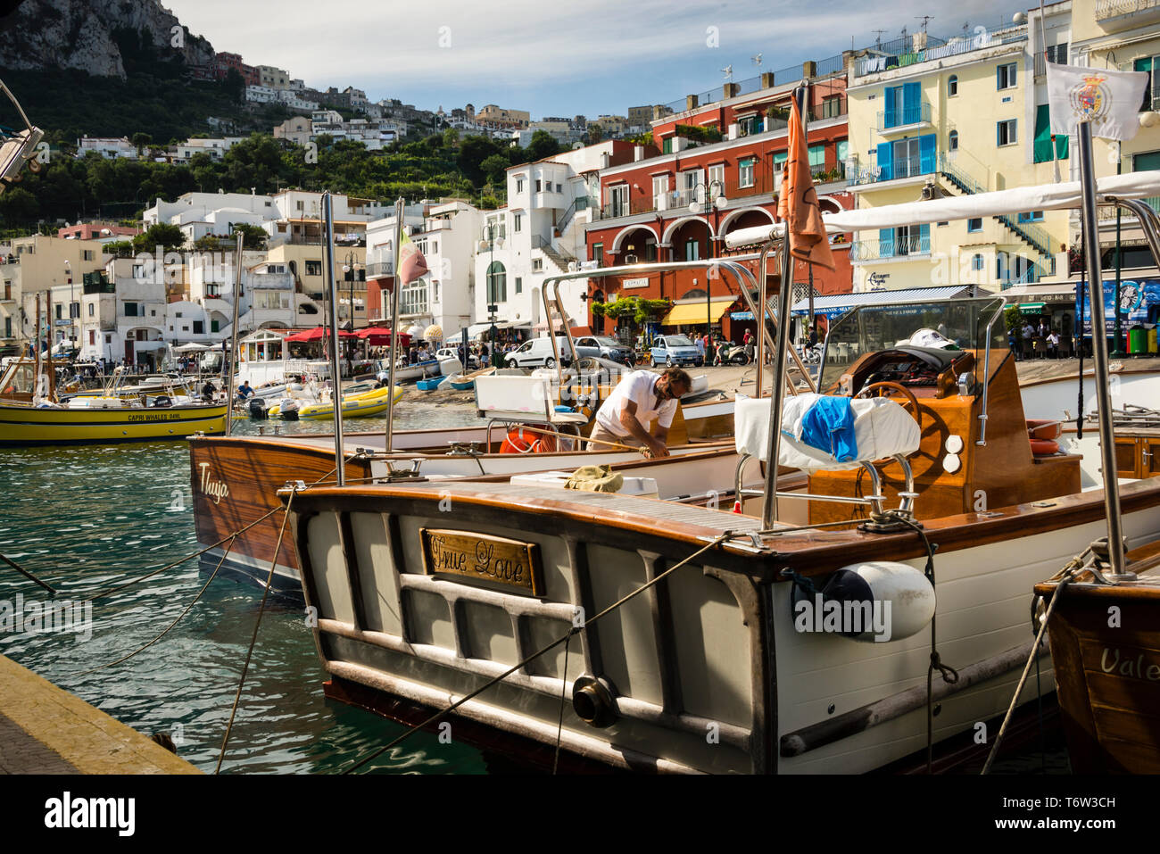 Marina grande sull'isola di Capri, Italia. Foto Stock