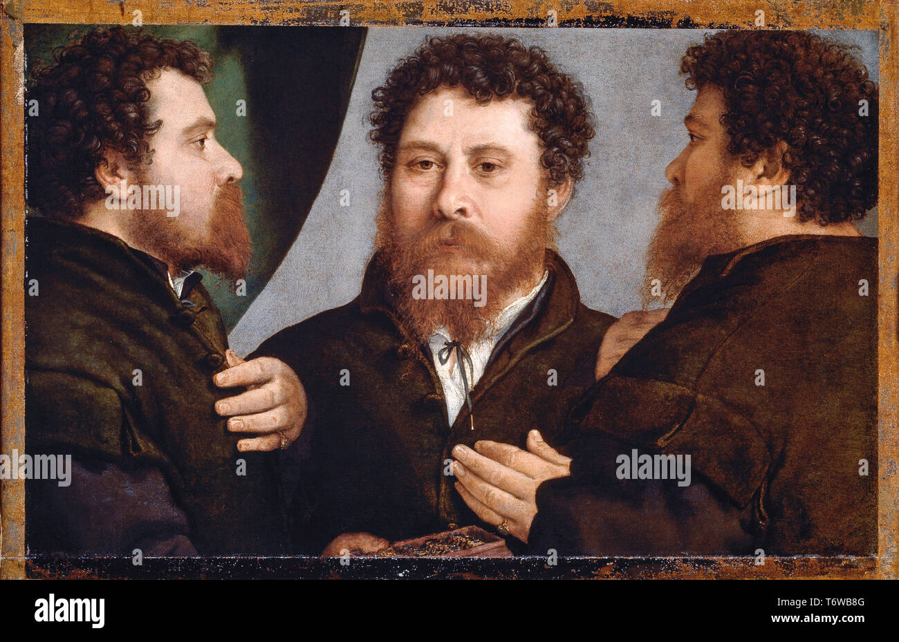 Lorenzo Lotto - Triplice Ritratto di orefice - Tripla ritratto di un orafo ( Bartolomeo Carpan ? ) - 1530 Foto Stock