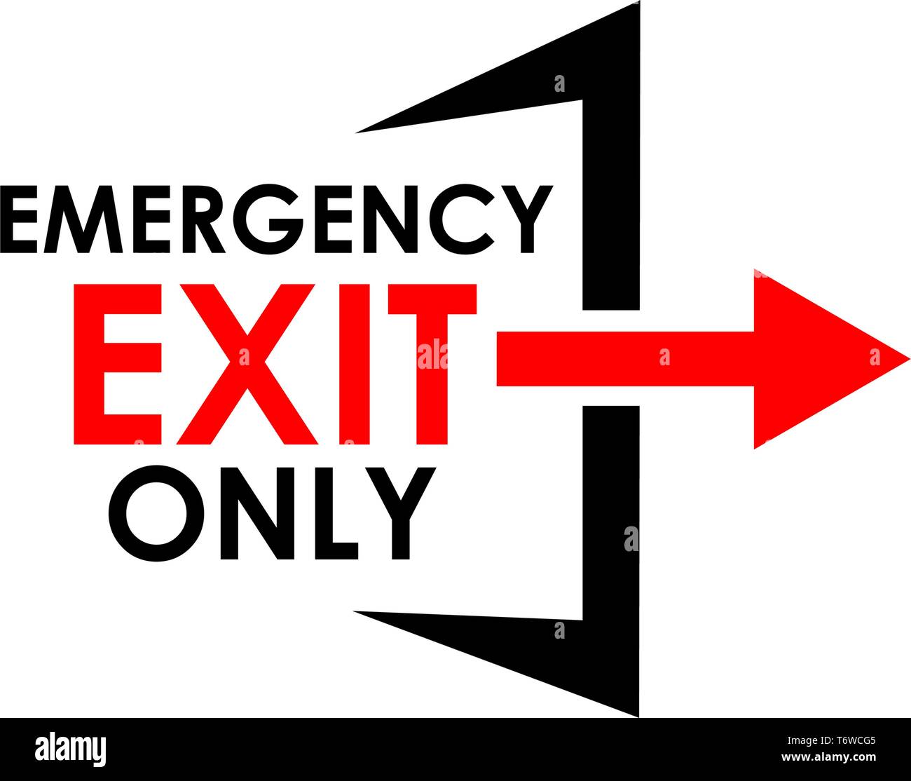 Uscita di emergenza solo segno . Lettering creativo illustrazione vettoriale. illustrazione in formato vettoriale. Illustrazione Vettoriale