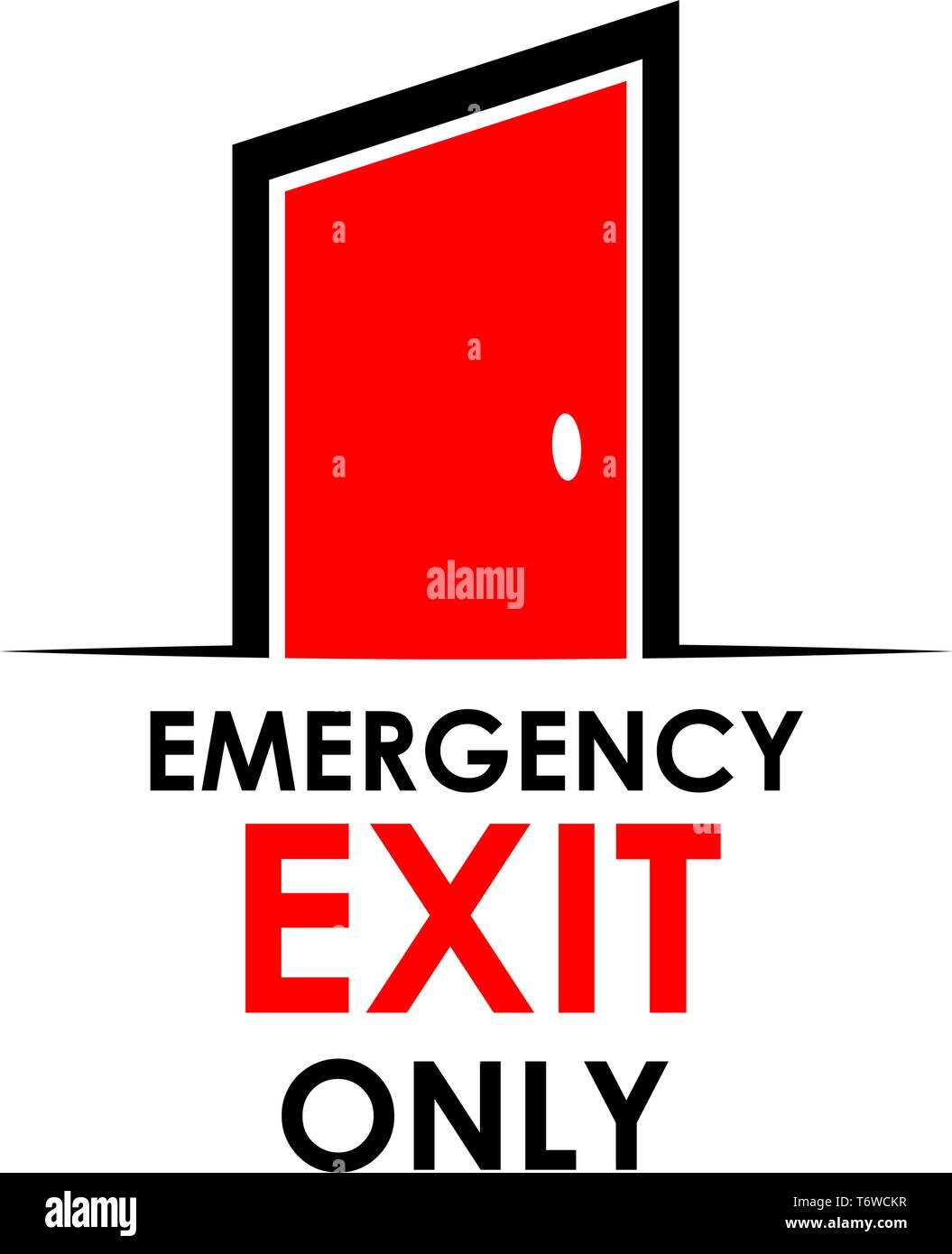 Word, uscita di emergenza solo con porta, illustrazione del magazzino Illustrazione Vettoriale