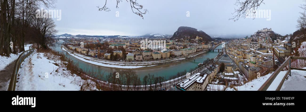 Salzburg Austria in inverno Foto Stock