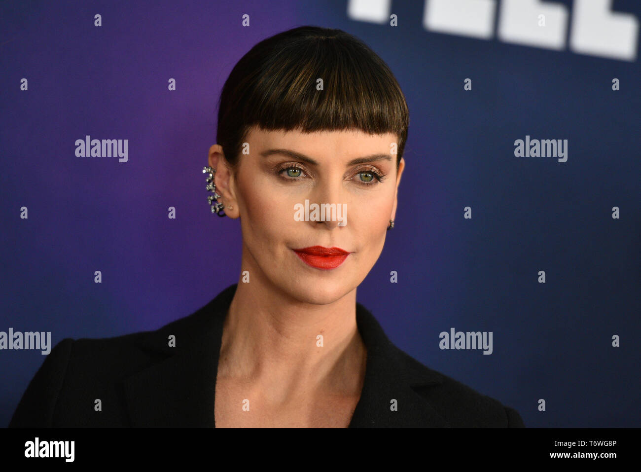 Charlize Theron partecipa alla premiere di 'Colpo lungo' a AMC Lincoln Square Theatre on April 30, 2019 in New York City. Foto Stock