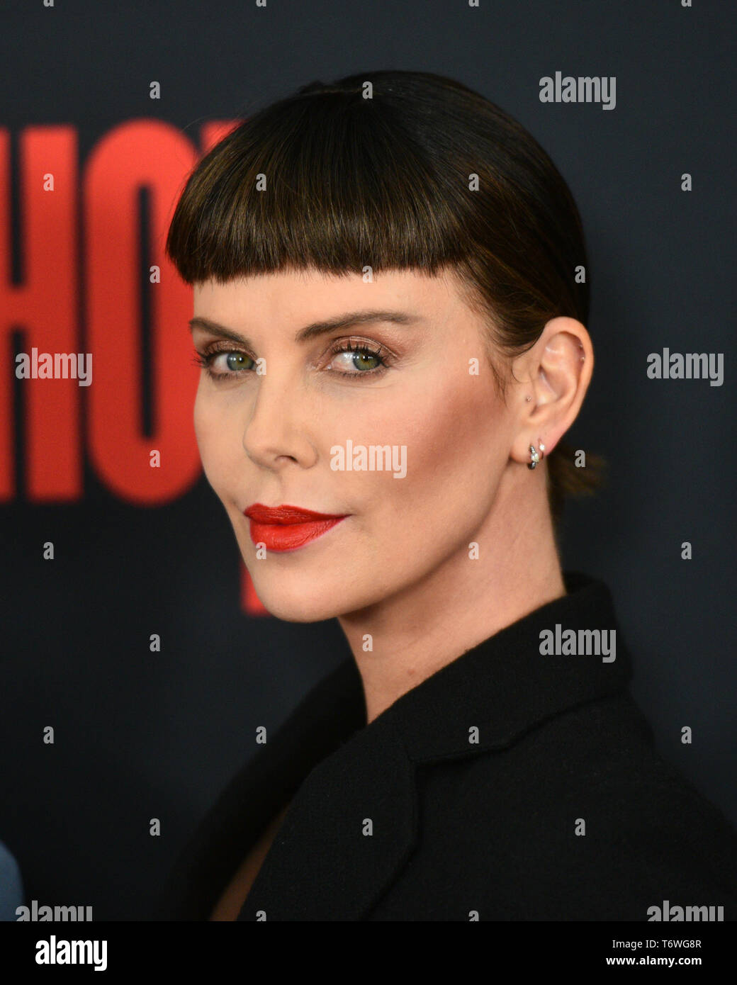 Charlize Theron partecipa alla premiere di 'Colpo lungo' a AMC Lincoln Square Theatre on April 30, 2019 in New York City. Foto Stock
