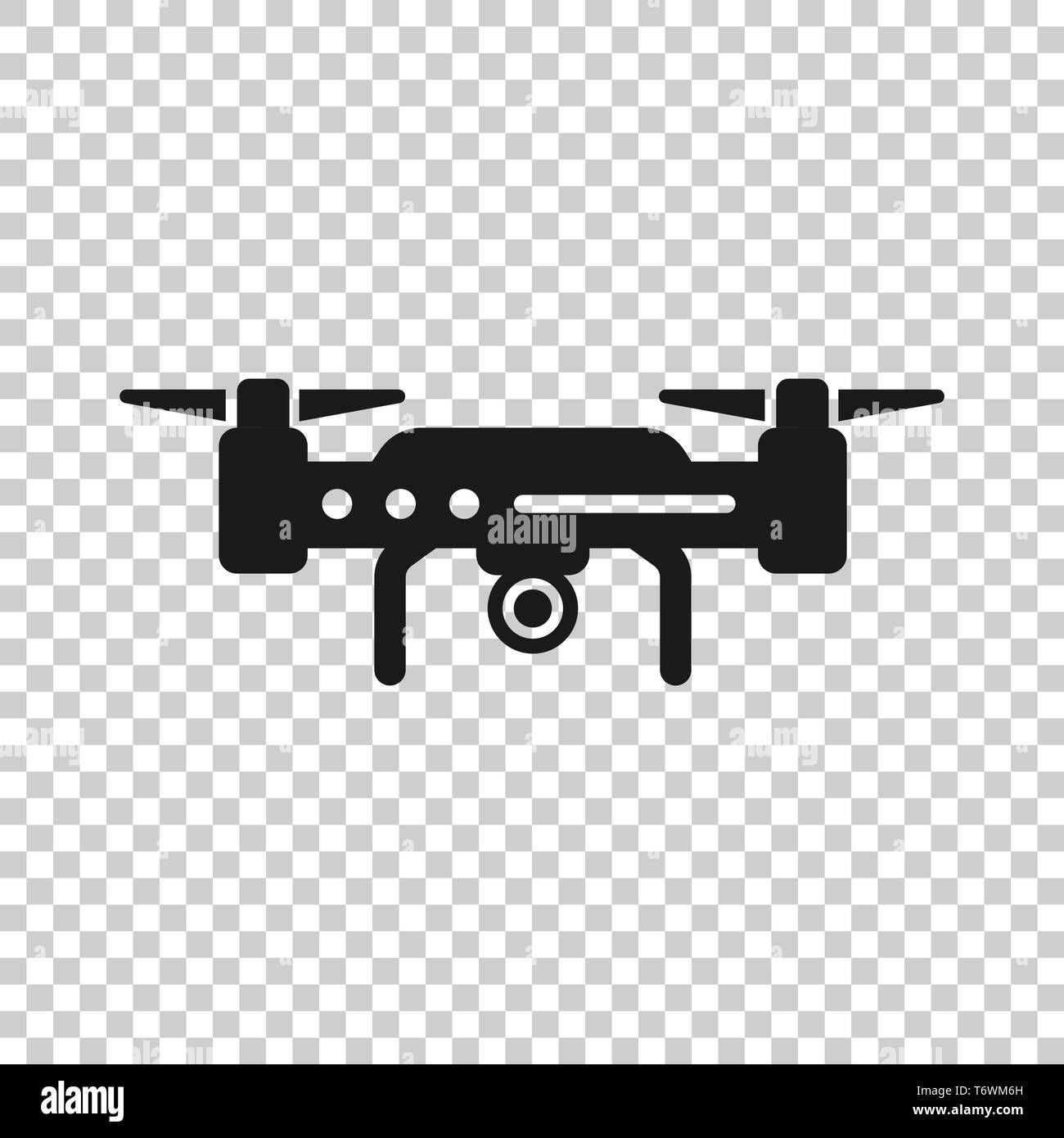 Drone quadrocopter icona in stile trasparente. Fotocamera Quadcopter illustrazione vettoriale su sfondo isolato. Volo in elicottero la concezione di business. Illustrazione Vettoriale