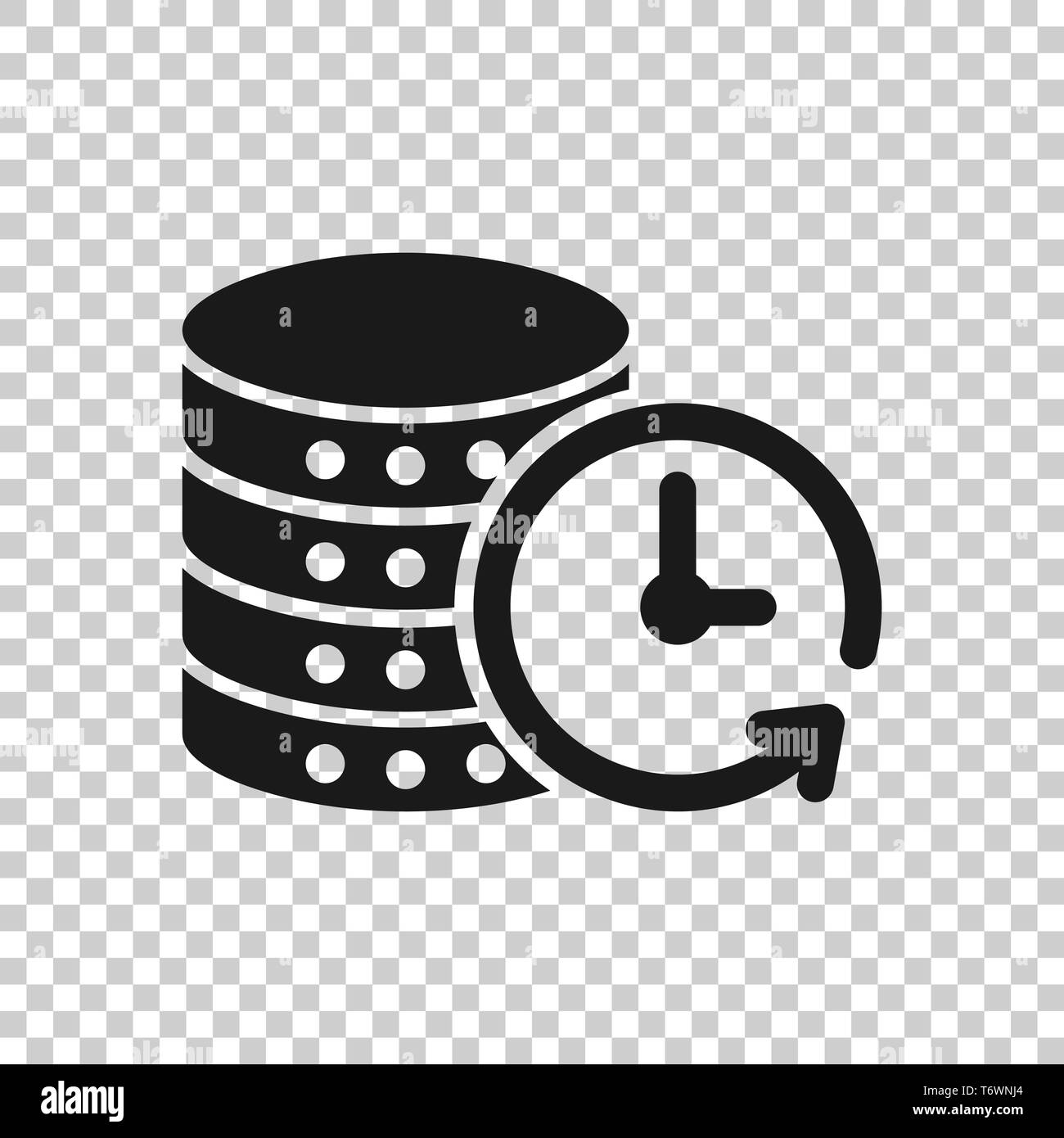 Centro Dati icona in stile trasparente. Orologio illustrazione vettoriale su sfondo isolato. Guarda il concetto di business. Illustrazione Vettoriale