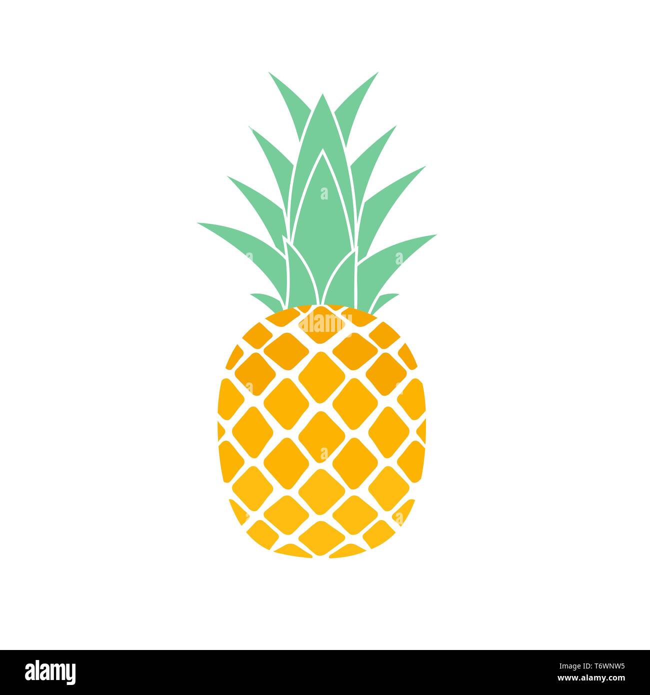 Tropico di ananas frutta icona simbolo di design. Illustrazione vettoriale EPS10 Illustrazione Vettoriale