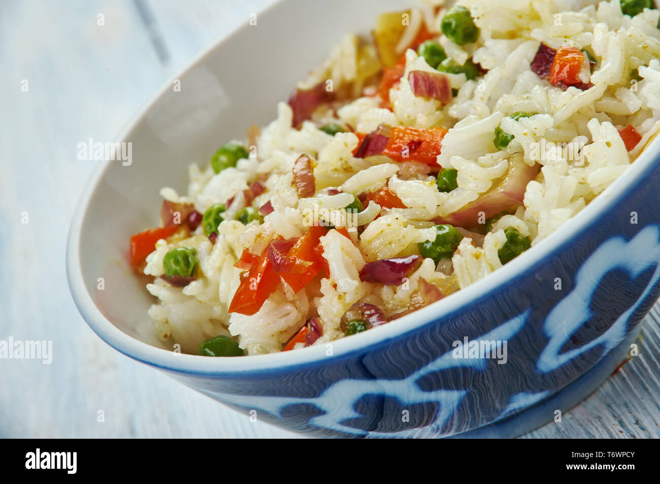 Bruciò Aglio Rice Foto Stock