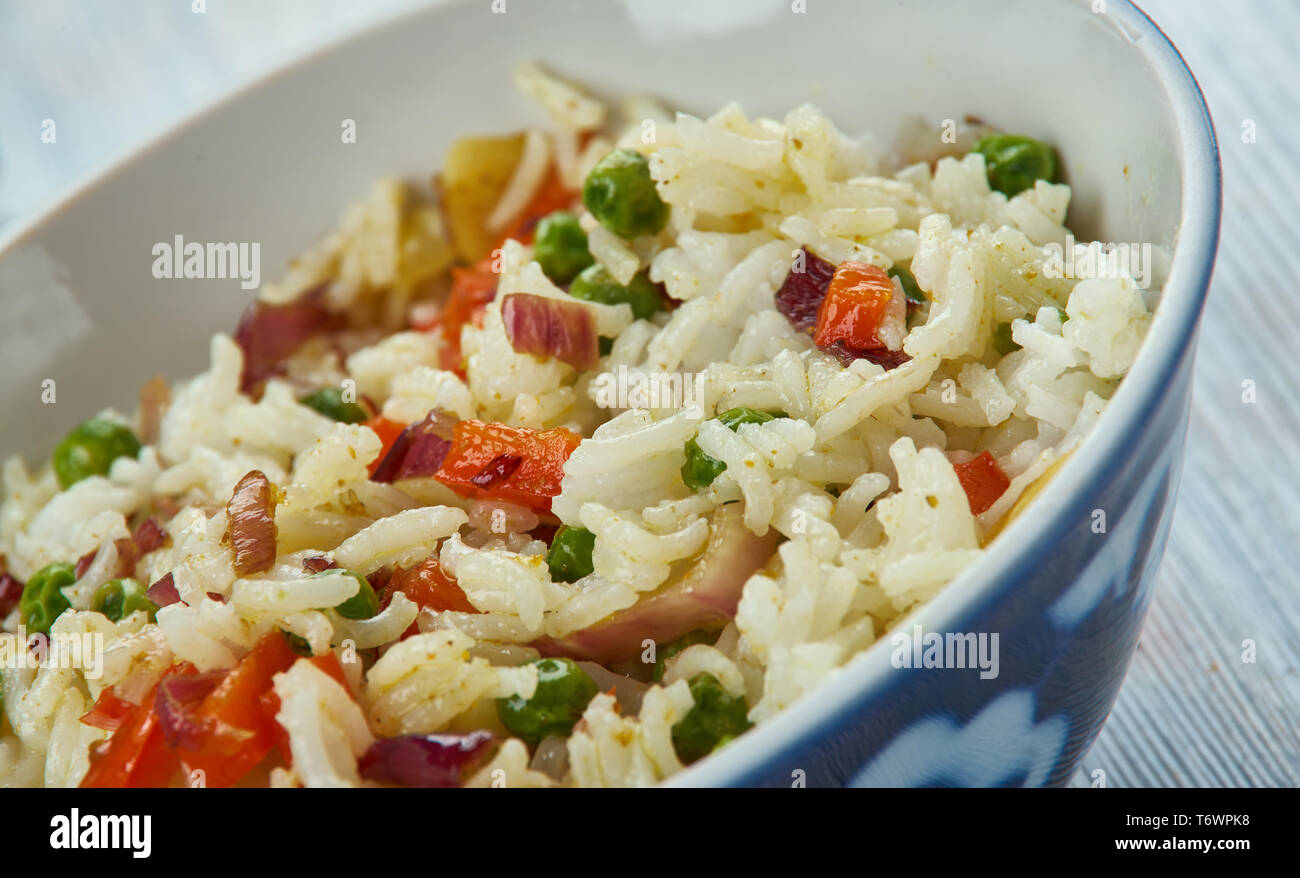 Bruciò Aglio Rice Foto Stock