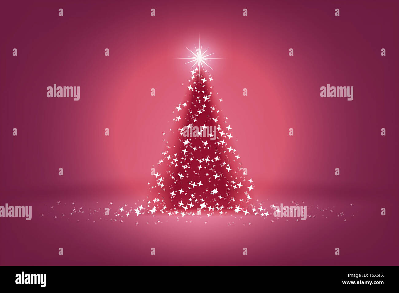 Di un bel colore rosa albero di Natale di luci Foto Stock