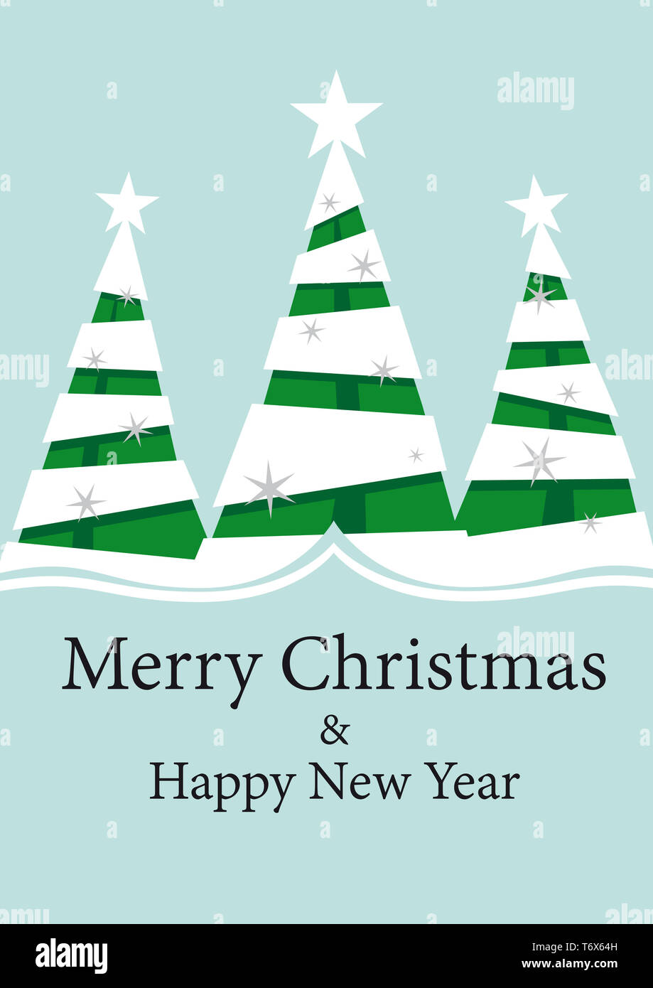 Tre abeti decorazione di Natale sfondo Foto Stock