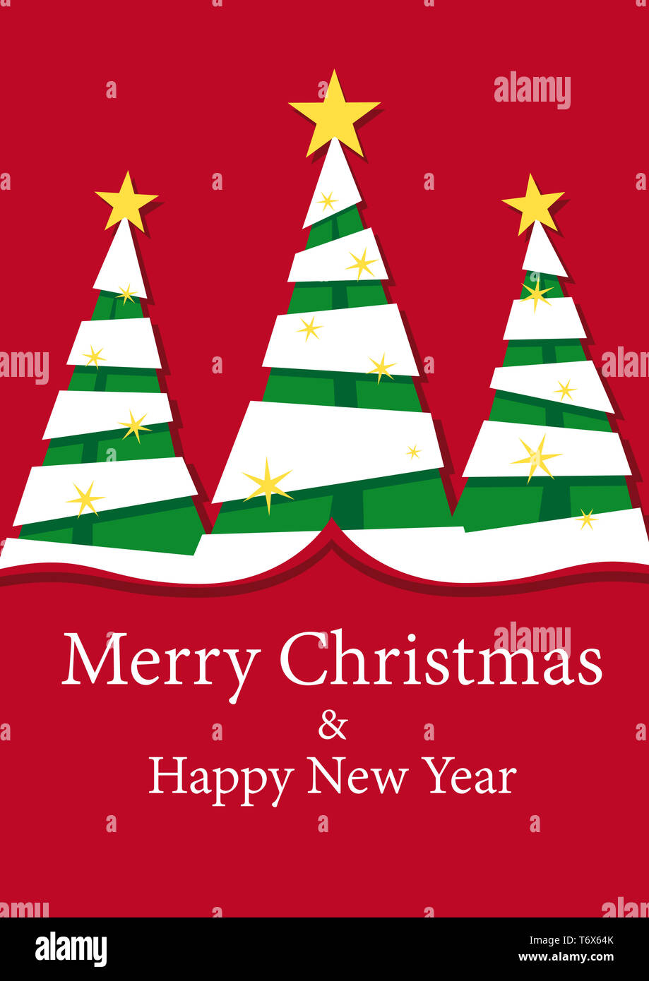 Tre abeti decorazione di Natale sfondo Foto Stock