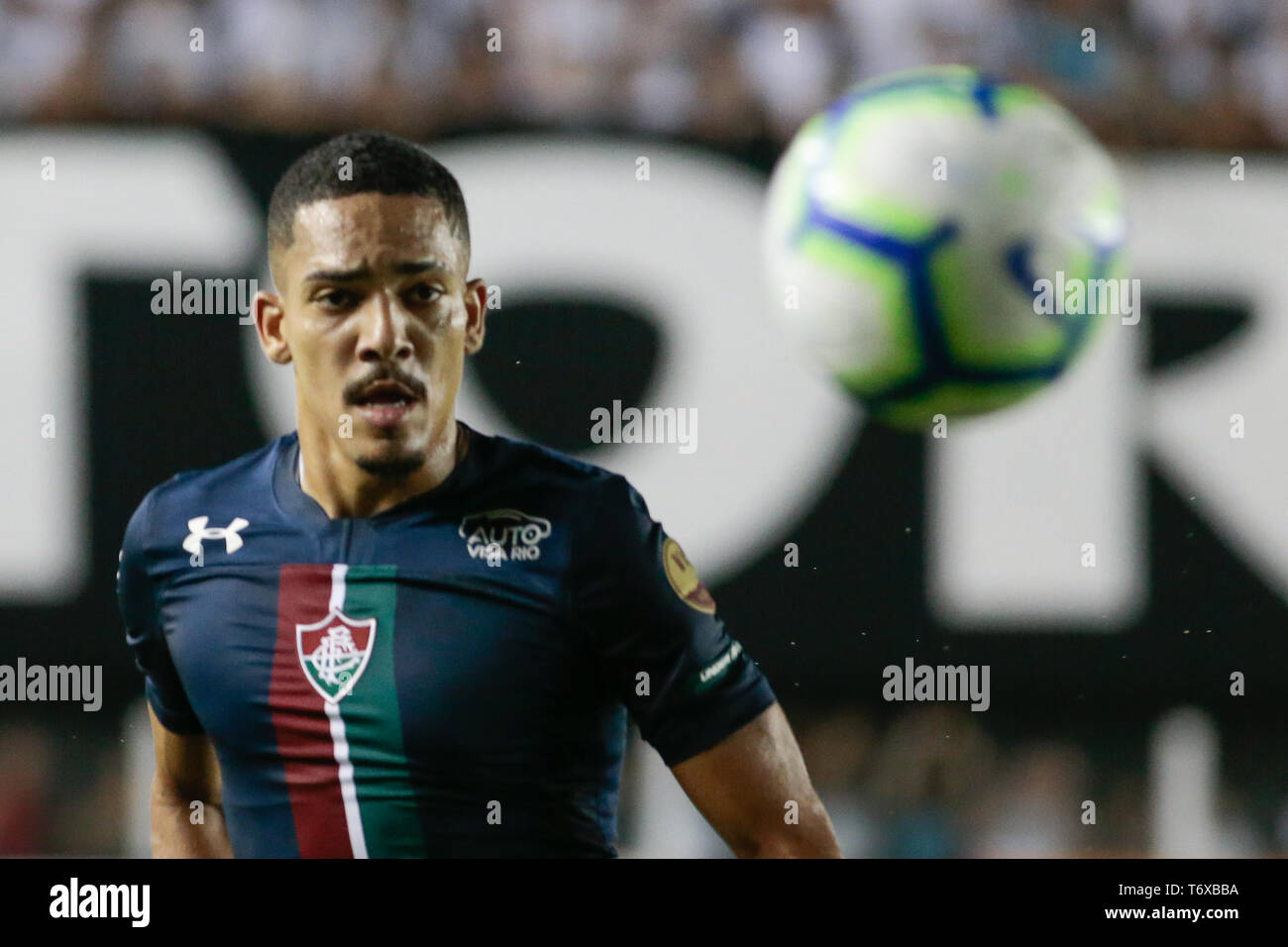 SP - Santos - 02/05/2019 - un brasiliano 2019, Santos x Fluminense - Gilberto giocatore del Fluminense durante una partita contro il Santos a Vila Belmiro stadium per il campionato brasiliano a 2019. Foto: Marcello Zambrana / AGIF Foto Stock