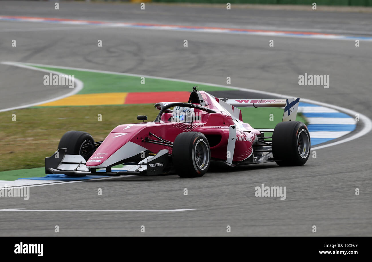 Hockenheim, Deutschland. 03 Maggio, 2019. Motorsport: serie W, Hockenheimring - 2019, formazione Emma Kimilainen (VIN # 7), Tatuus di F3 T-318 | Utilizzo di credito in tutto il mondo: dpa/Alamy Live News Foto Stock