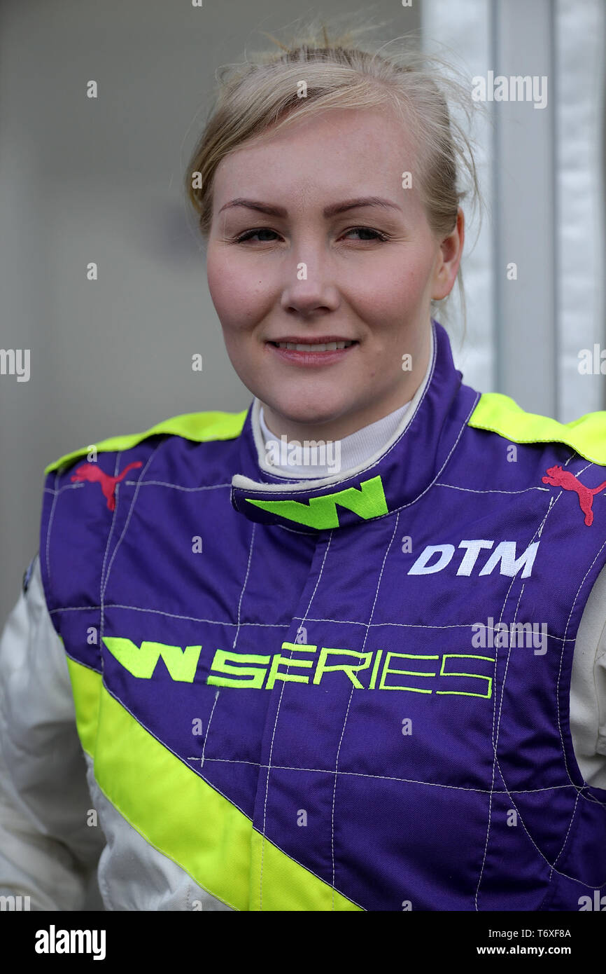 Hockenheim, Deutschland. 03 Maggio, 2019. Motorsport: serie W, Hockenheimring - 2019, formazione Emma Kimilainen (VIN # 7), Tatuus di F3 T-318 | Utilizzo di credito in tutto il mondo: dpa/Alamy Live News Foto Stock