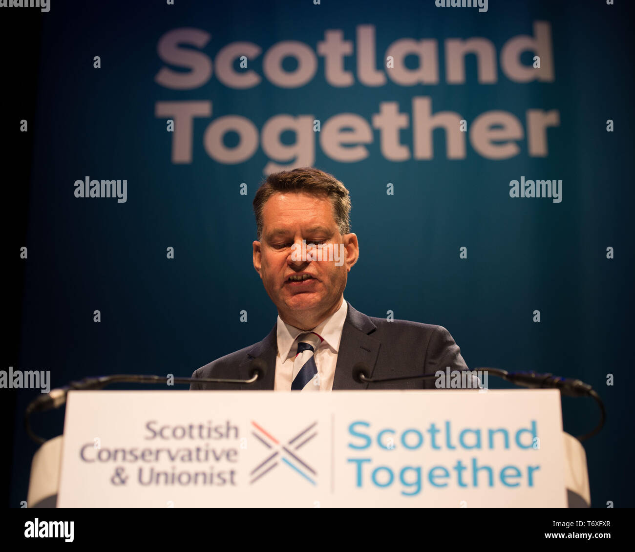 Aberdeen, Regno Unito. Il 3 maggio, 2019. Murdo Fraser MSP, risolve il conservatore scozzese & partito unionista conferenza. Credito: Colin Fisher/Alamy Live News Foto Stock