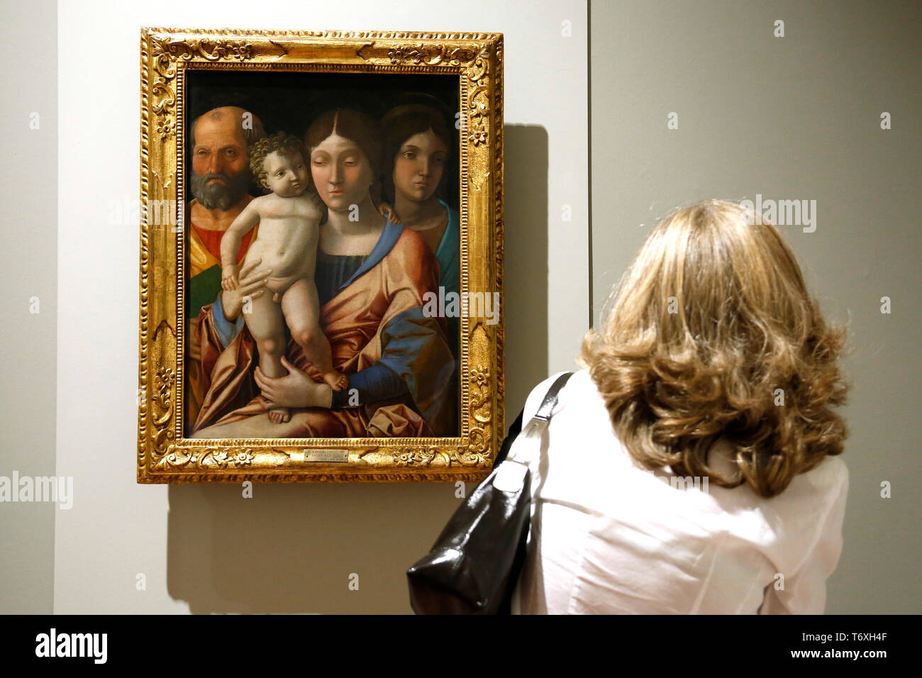 Il dipinto di Andrea Mantegna, la Sacra famiglia con una Santa, 1490,  rubata nel 1987 a Verona nel 2015 e trovato in Ucraina nel 2016 Roma il 3  maggio 2019. Palazzo del