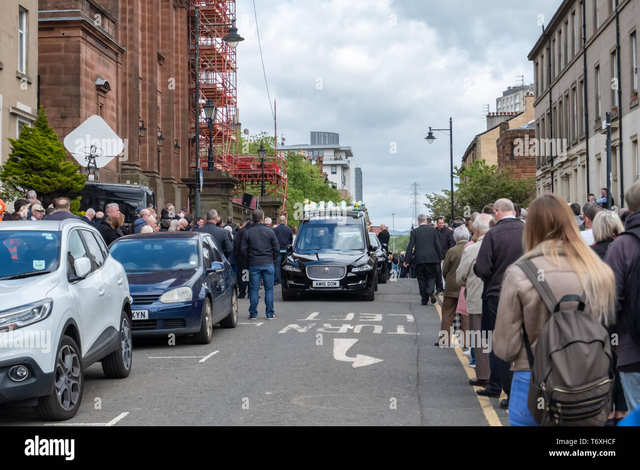 Glasgow, Scotland, Regno Unito. Il 3 maggio, 2019. Il corteo funebre di Lisbona Lion e Celtic legend Billy McNeill. Credito: Berretto Alamy/Live News Foto Stock