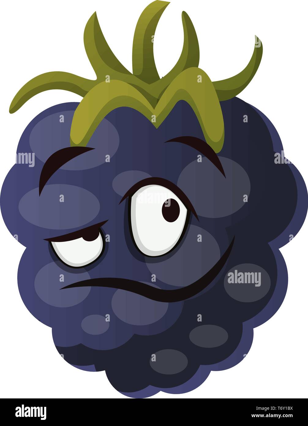 Il Mulberry monster faccia vettore illustrazione su sfondo bianco Illustrazione Vettoriale