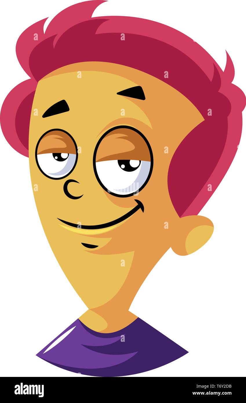 Uomo con capelli rossi guardando fiduciosi illustrazione vettore su sfondo bianco Illustrazione Vettoriale
