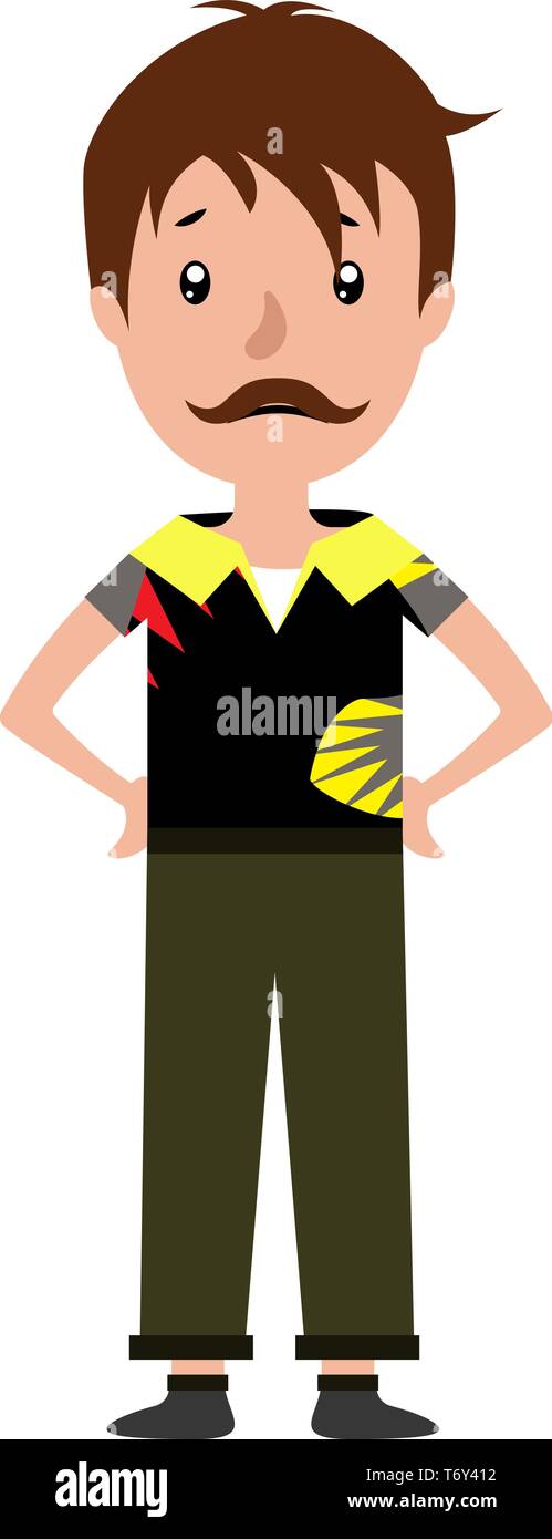 Cartoon man looking preoccupato illustrazione vettore su sfondo bianco Illustrazione Vettoriale