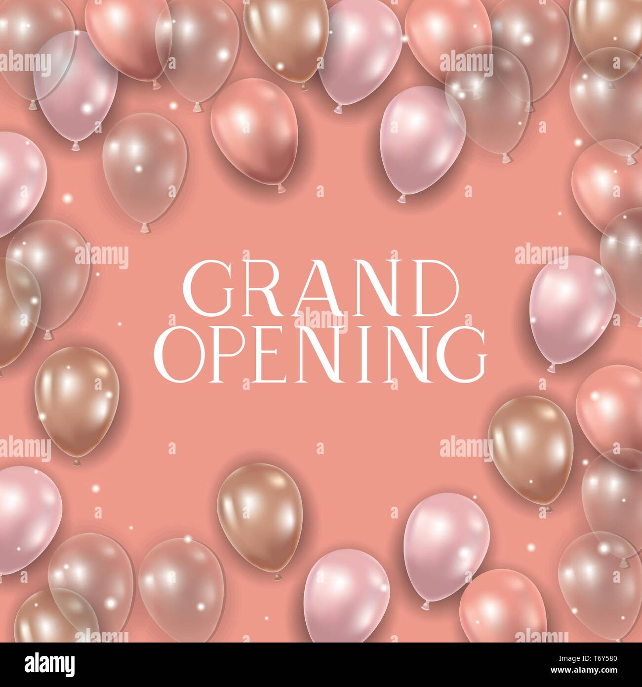 Grand Opening messaggio e palloncini elio Illustrazione Vettoriale