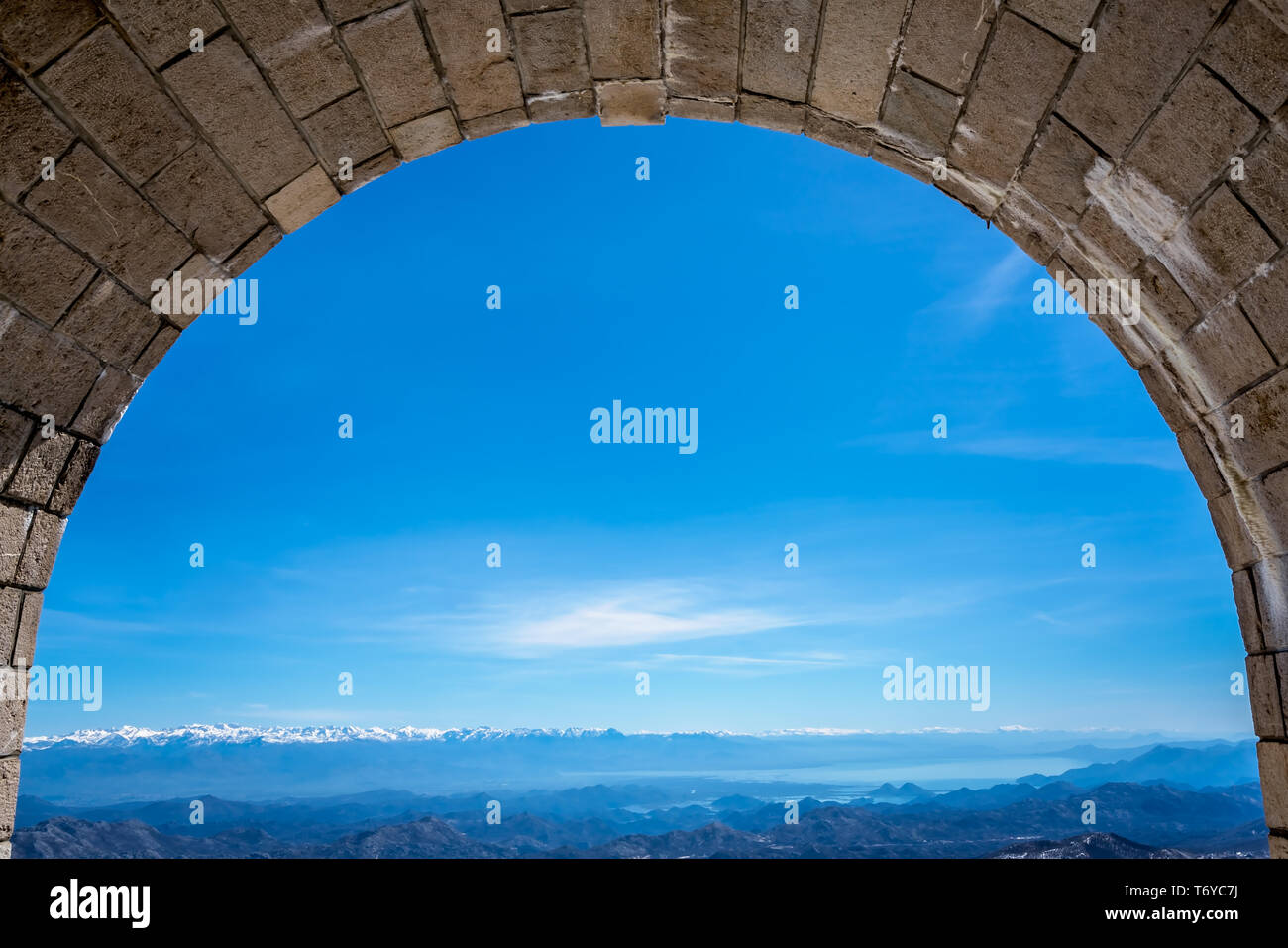 Parco nazionale di Lovcen vista invernale Foto Stock
