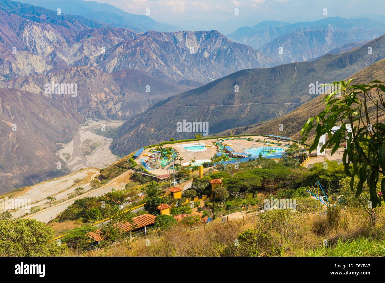 Parco acquatico nel canyon del Chicamocha Colombia Foto Stock