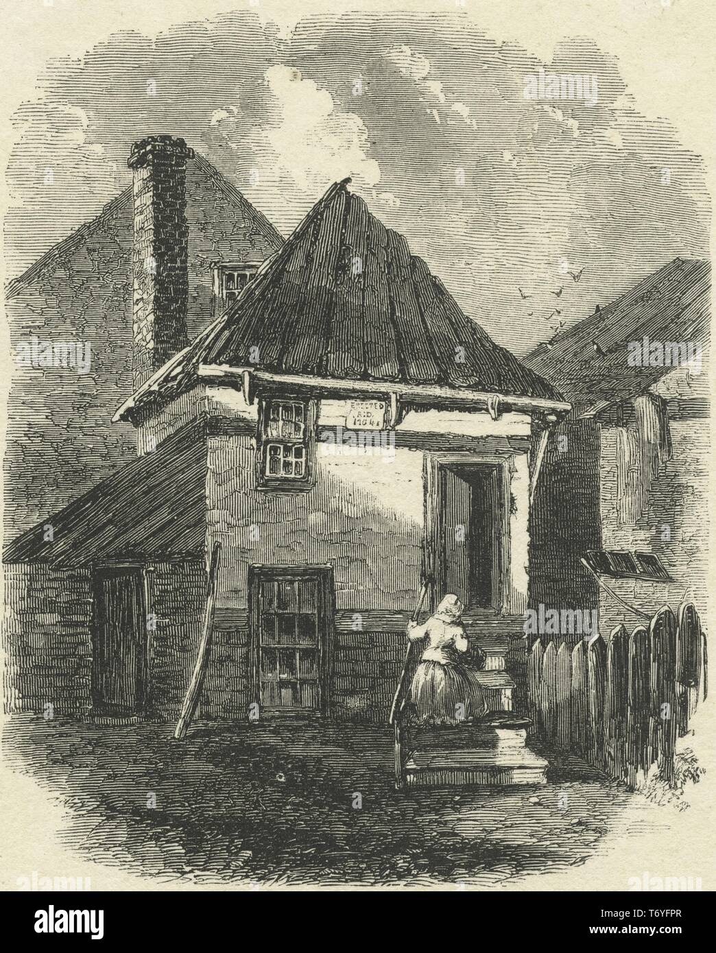 Incisione di resti di Fort Pitt a Pittsburgh, Contea di Allegheny, Pennsylvania, Mississippi, 1858. Dalla Biblioteca Pubblica di New York. () Foto Stock