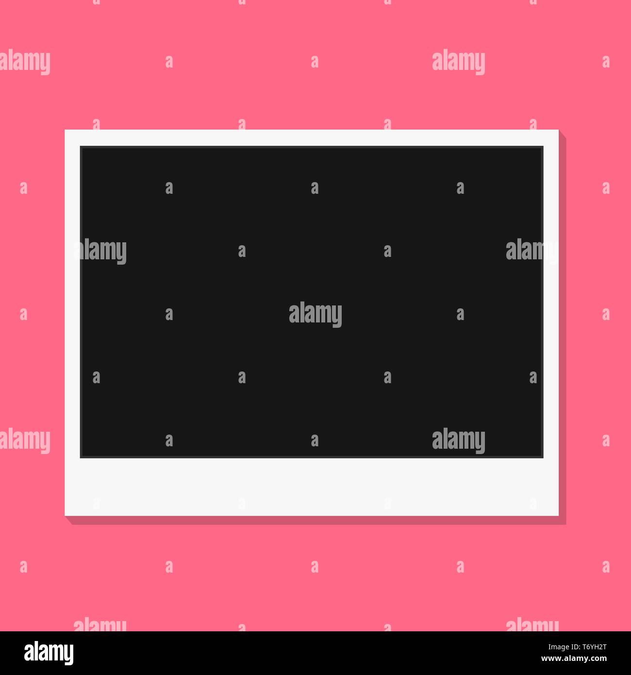 Bianco e nero photo frame isolati su rosa. In stile vintage. Illustrazione Vettoriale eps10 Illustrazione Vettoriale