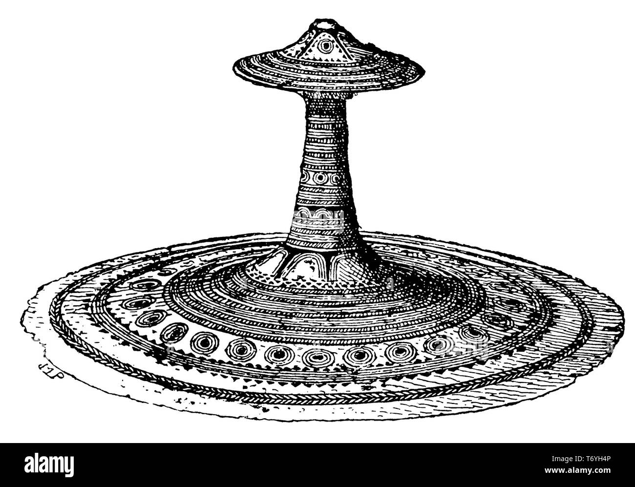 Gioielli piastra fatta di minerale dalla vecchia età del Bronzo (S. Müller), 1904 Foto Stock