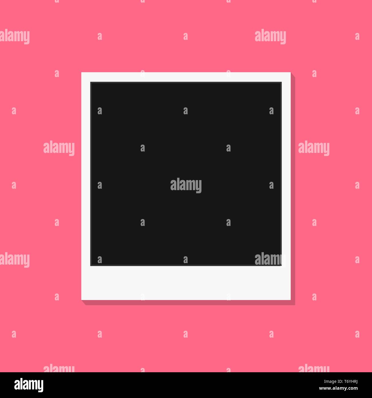 Bianco e nero photo frame isolati su rosa. In stile vintage. Illustrazione Vettoriale eps10 Illustrazione Vettoriale