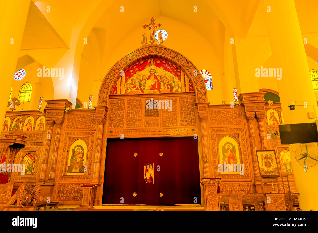 L'arcangelo Michele copti ortodossi cattedrale interno, Aswan, Egitto Foto Stock