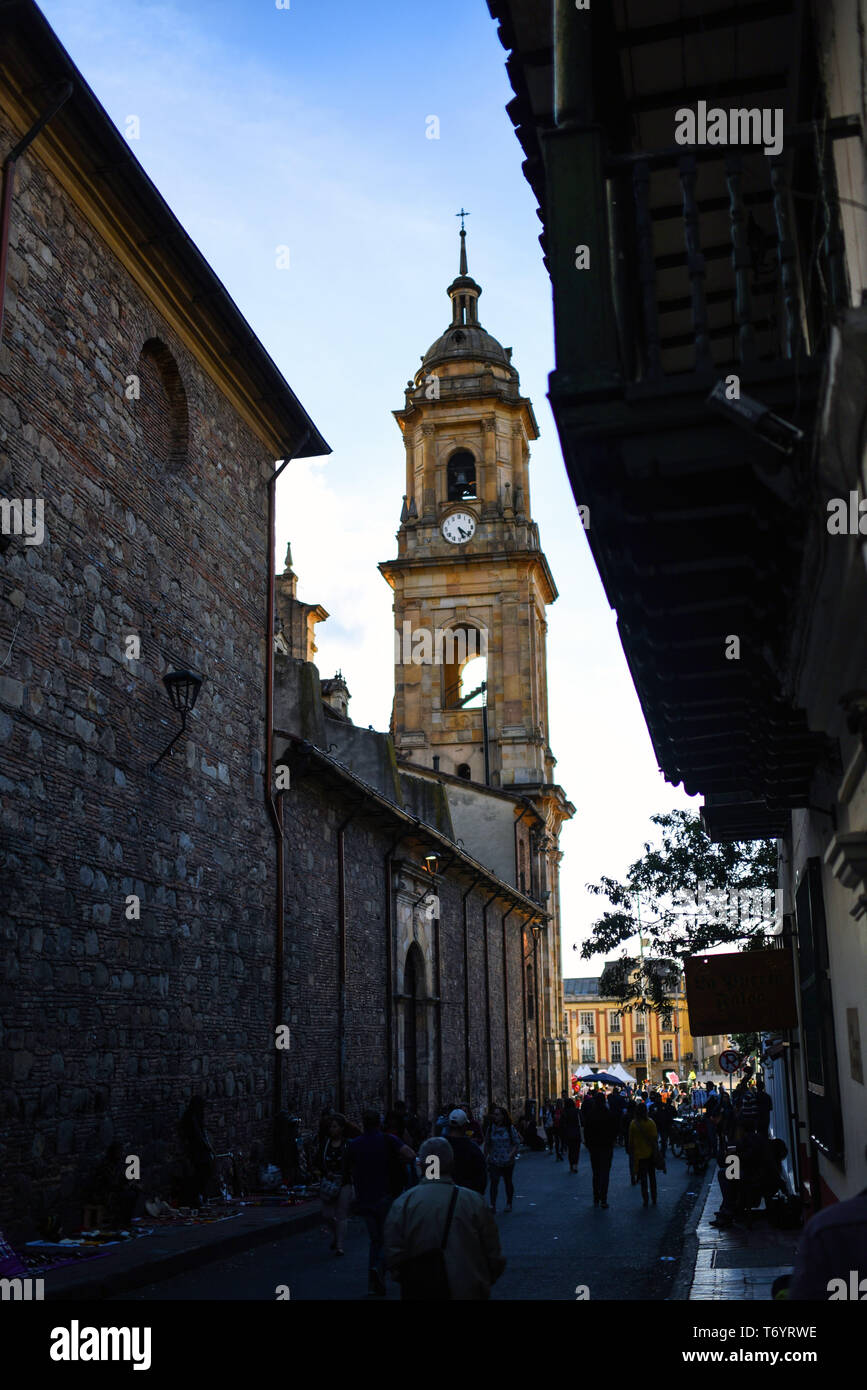Cattedrale Primaziale della torre di Bogotà, Colombia Foto Stock