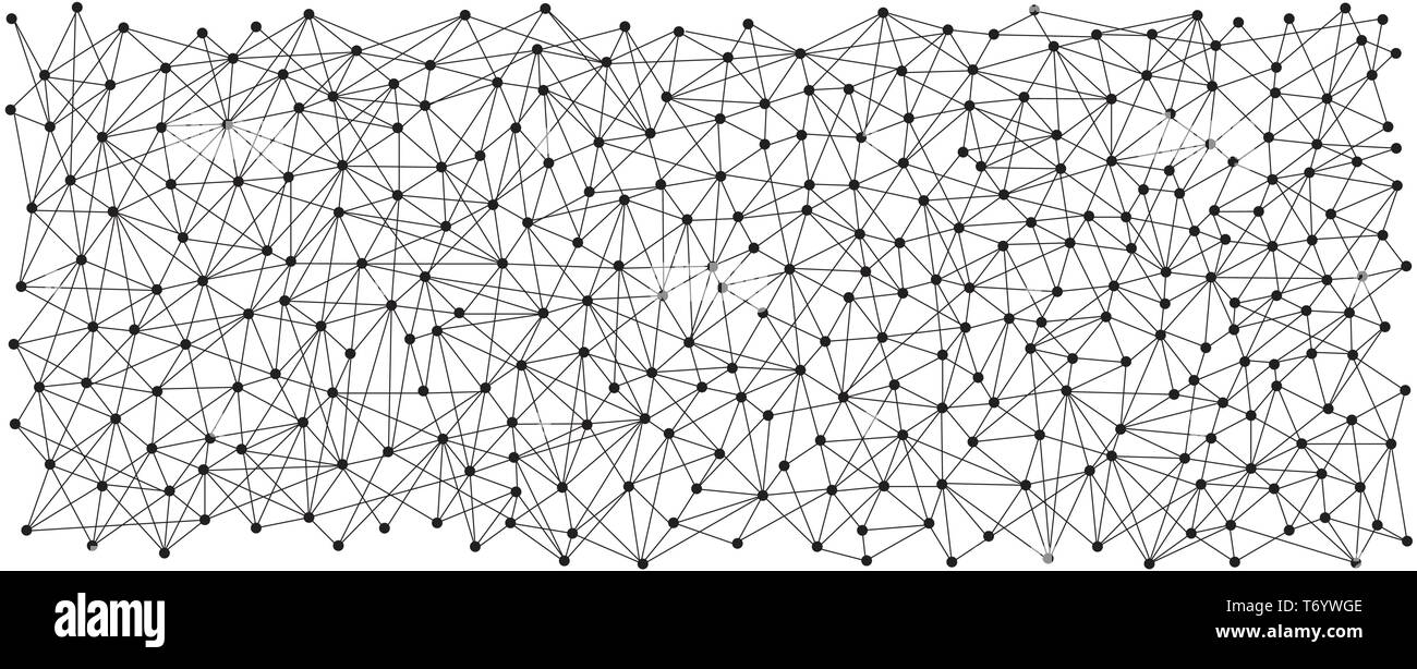 La linea e la configurazione di punti dello sfondo. Concetto di comunicazione. Illustrazione Vettoriale