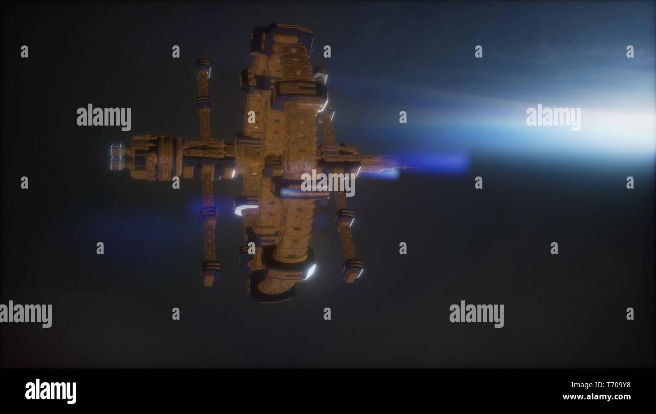 Messa a terra e la navetta spaziale. nave spaziale oltre la messa a terra Foto Stock